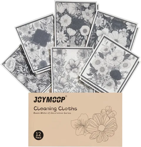 Vista 34 de JOYMOOP Esponja de cocina de dibujos animados, esponjas de celulosa para limpieza, esponjas antiarañazos para lavar platos, esponja reutilizable