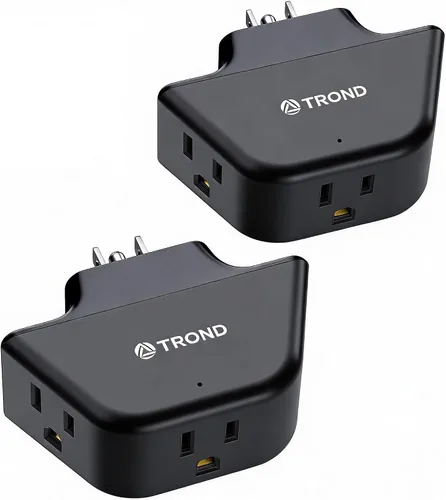 Vista 27 de TROND Extensor de salida con USB, divisor de pared con 2 tomas AC, 3 puertos USB, adaptador de enchufe de pared de diseño de 3 lados, elementos