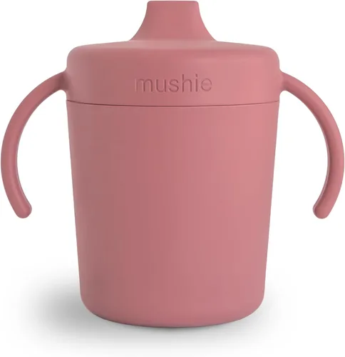 Vista 31 de mushie Trainer Sippy Cup Fabricado en Dinamarca Tapa Giratoria Resistente a Fugas y Asas 6 Meses + (Blush)