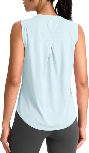 Vista 20 de SANTINY Camiseta sin mangas de entrenamiento para mujer, camiseta atlética Negro