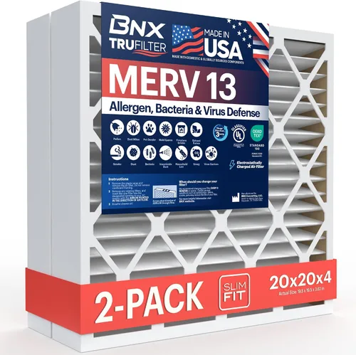 Vista 9 de BNX TruFilter - Filtro de aire para horno de CA MERV 13 de 16 x 20 x 1 pulgadas (paquete de 2) - Fabricado en Estados Unidos - Filtros de aire