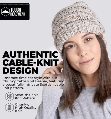 Vista 38 de Gorro de punto para mujer, cálido y suave, elástico, para clima frío de Tough Headwear