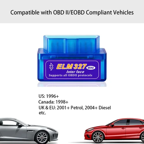 Vista 7 de Mini escáner Bluetooth OBD2, herramienta de escaneo de diagnóstico de coche para sistema Android Symbian Windows, adaptador de escáner de cableado