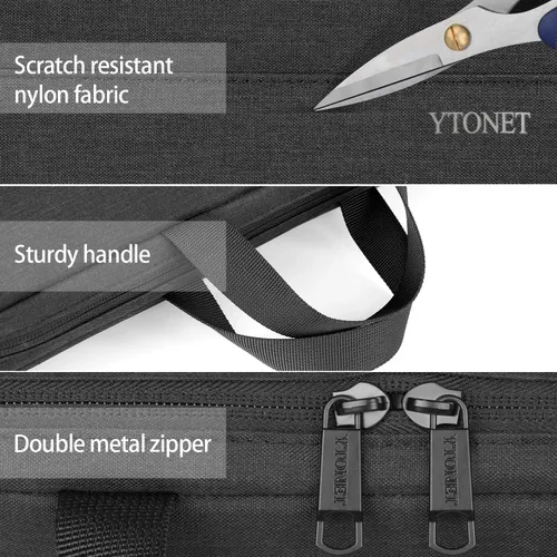 Vista 5 de Ytonet Funda profesional para transportar laptop de 13 a 13.3 pulgadas, delgada, con asas, resistente al agua, compatible con laptops MacBook Air