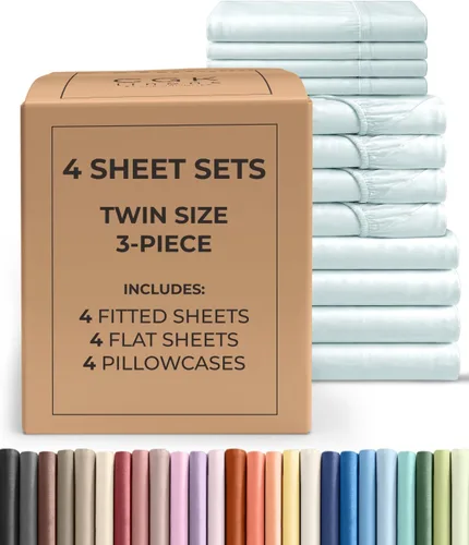 Vista 31 de Pack of 2, Twin Size 3 Piece Sheet Set - Breathable & Cooling - White