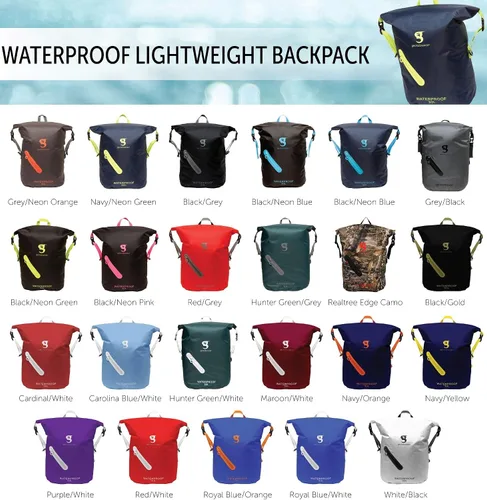 Vista 3 de geckobrands Mochila impermeable de 30 l, Gris Negro, 30 L, Mochila impermeable 30l