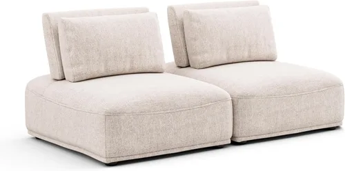 Vista 22 de Furniture of America Tatiana Modern Boucle - Sofá modular de 2 plazas con respaldo ajustable para sala de estar, oficina, combinación libre Boucle