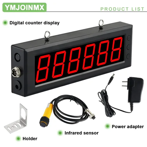 Vista 8 de Contador digital LED con sensor infrarrojo, pantalla roja de 1.5