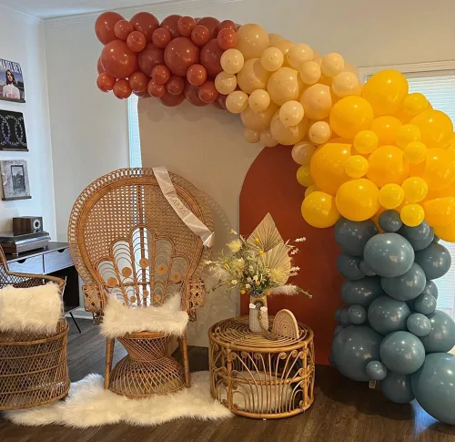 Vista 3 de Here Comes the Son - Kit de guirnalda de arco de globos de 149 piezas para decoración retro de sol, baby shower, primer viaje alrededor del sol Azul