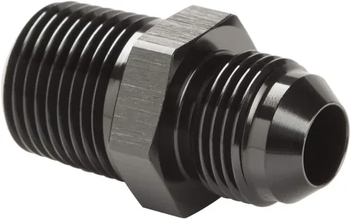 Vista 40 de 3AN macho Flare a 1/4 NPT tubo macho 90 grados codo adaptador unión aluminio negro