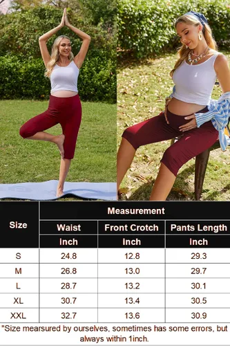 Vista 6 de Ekouaer Pantalones cortos de maternidad para mujer, pantalones capri de maternidad, pantalones cortos de yoga, pantalones cortos para embarazo