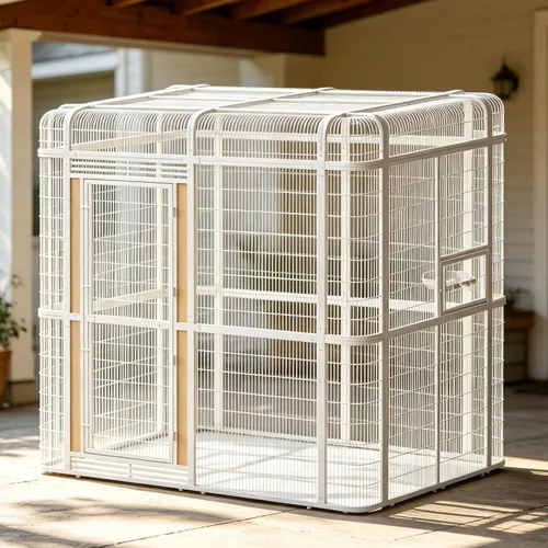 Vista 16 de wonline Jaula para pájaros extra grande de 10 pies para periquitos, pajarera al aire libre, jaula para loros con percha, jaula para aves resistente
