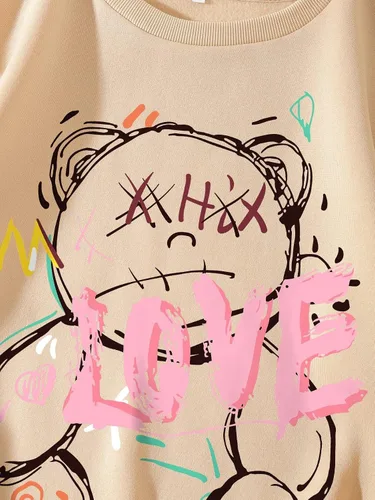 Vista 5 de Floerns Sudadera de manga larga con estampado gráfico de letras para mujer