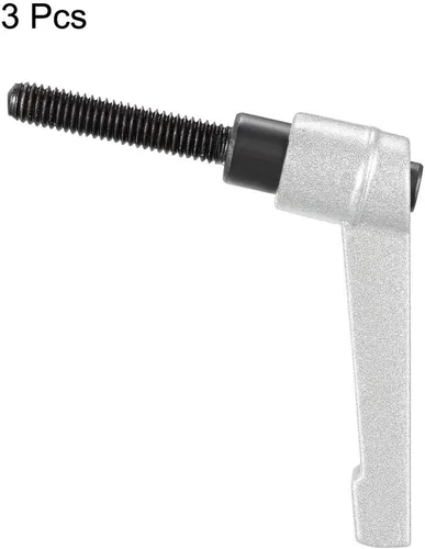 Vista 2 de uxcell Mango M6 x 1.181 in Palanca de sujeción ajustable Rosca botón de trinquete macho roscado Perillas de tornillo de liberación rápida Pernos