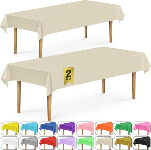Vista 73 de DecorRack 2 Manteles rectangulares de plástico libres de BPA, 54 x 108 pulgadas, mantel de mesa para comedor, mantel rectangular para fiestas