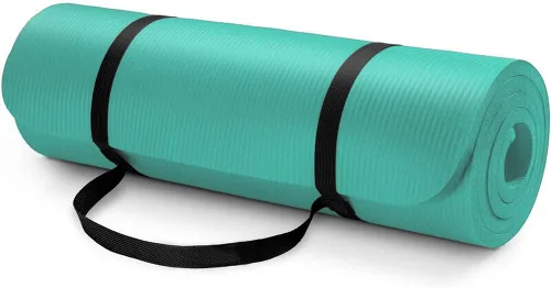 Vista 2 de Vandue Extra Thick 0.4" Tech Foam Exercise Yoga Mat w/Carry Strap - Non-slip, Moisture-Resistant Cushion for Pilates - Support for Stretching &