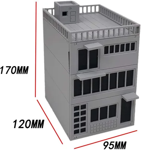 Vista 3 de Outland Models Paisaje Edificio en miniatura Tienda de la ciudad de 3 pisos 1:72
