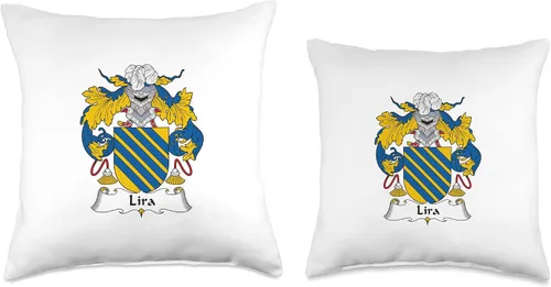Vista 3 de Family Crest and Coat of Arms clothes and gifts Lira - Almohada con escudo familiar, 16 x 16 pulgadas, multicolor