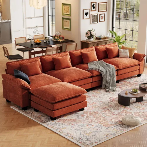 Vista 134 de CDCASA Silla de acento de gran tamaño de 50'' con otomana Asiento extra ancho y profundo estilo sofá nube para sala de estar, dormitorio, rincón