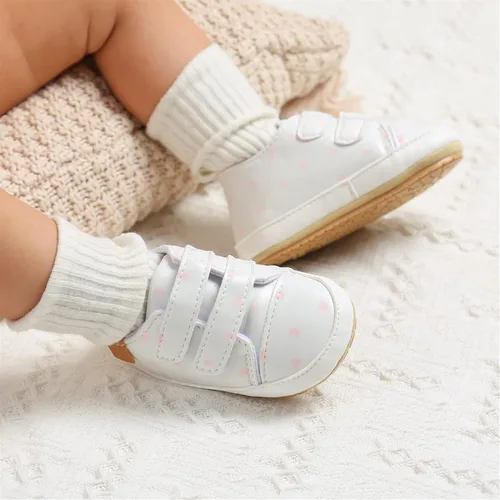 Vista 3 de Zapatos de bebé para niño y niña, zapatos de cuna antideslizantes de piel sintética, unisex, para bebé, recién nacido, primeros pasos, para cuna
