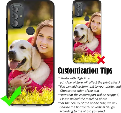 Vista 3 de Funda personalizada para Motorola Moto G Play 2023 con nombre de foto y texto – Funda suave y fina para Moto GPlay 2023 (negra) de 6.5 pulgadas
