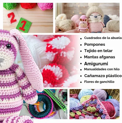 Vista 6 de CRAFTISS 16 de 20g/0.7Oz de hilo acrílico Mini Skeins - 640 metros de hilo suave para proyectos de crochet y tejer, kit de inicio a granel