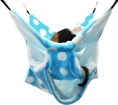 Vista 11 de LEFTSTARER Hamaca de triple capa para mascotas, jaula de animales para mascotas, accesorios para cama para ratas, conejillos de indias, hurón, Gris