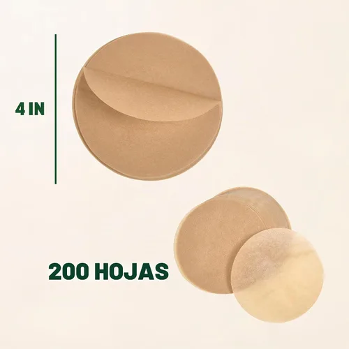 Vista 4 de Zenlogy Rondas de papel pergamino de 4 pulgadas, 200 hojas, sin blanquear