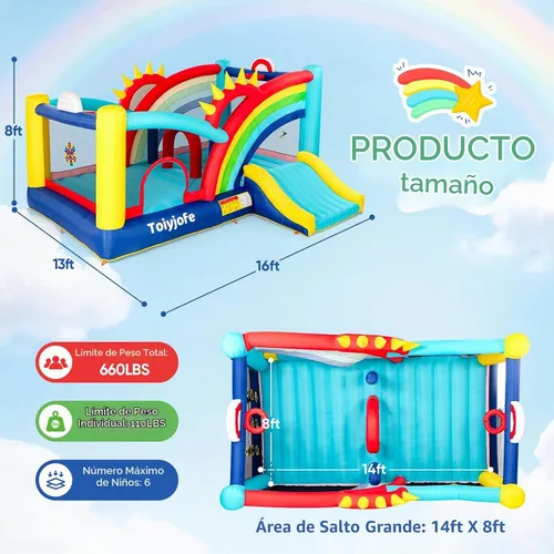 Vista 3 de Casa de rebote para niños grandes de 8 a 12, castillo inflable extra grande Arcoír
