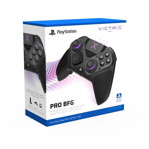 Vista 7 de PDP Victrix Pro BFG Wireless Gaming Controller for Playstation 5 / PS5, PS4, PC, Modular Esports Gamepad, Remappable Buttons, Customizable