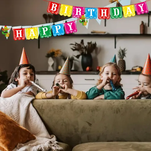 Vista 8 de Cartel de fiesta de feliz cumpleaños, decoración de feliz cumpleaños, pancarta mexicana de los muertos, decoración de fiesta mexicana, decoración