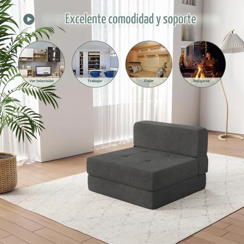 Vista 6 de ZeeFu Sofá cama plegable – Futón de espuma viscoelástica, cama convertible para sala de estar/dormitorio/invitados/oficina/caravanas/estudio