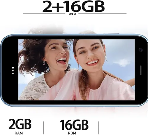 Vista 3 de Mini teléfono inteligente 3G desbloqueado, 3.0 pulgadas HD Android Dual Sim Quad Core Face ID Mini Premium teléfono celular pequeño del mundo más