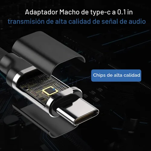 Vista 3 de Aux a USB C, paquete de 2 cables USB C a conector auxiliar de audio de 3.28 pies a 0.138 in, cable estéreo para automóvil compatible con iPhone 16