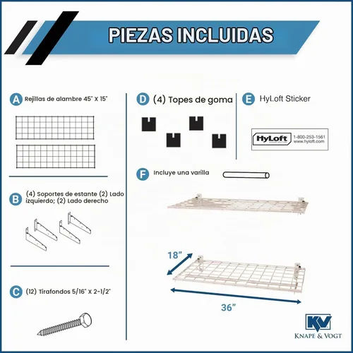 Vista 9 de Hyloft Paquete de 2 estantes de garaje de pared de acero resistente, ajustable de 36 x 18 pulgadas, incluye barra para colgar, carga máxima de Blanco