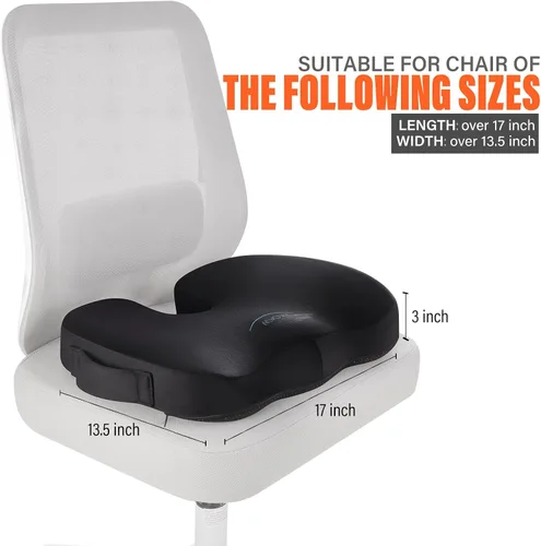 Vista 3 de WAOAW Cojín de asiento, cojines para silla de oficina, almohada para asiento largo de automóvil, almohadilla de espuma viscoelástica para espalda