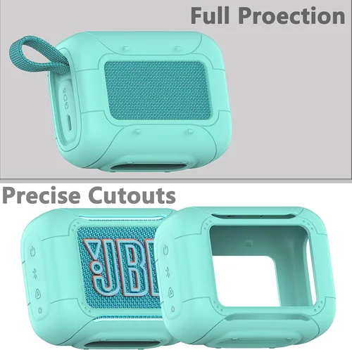 Vista 8 de Funda de silicona y funda rígida de transporte para altavoz Bluetooth portátil JBL Go 5, funda protectora para accesorios de altavoces JBL Go 5
