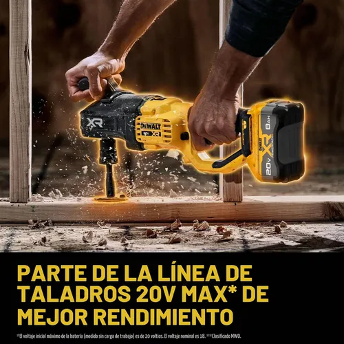 Vista 8 de DEWALT 20V MAX XR Kit de taladro inalámbrico de 7/16 pulgadas para pernos y montantes con batería y cargador (DCD447WW1)