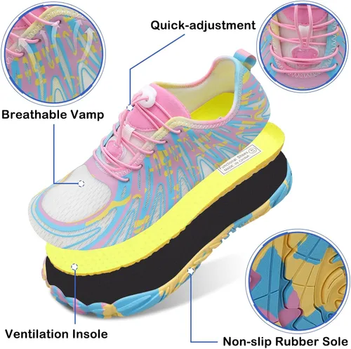 Vista 4 de Scurtain Zapatos de agua unisex para hombre y mujer, de secado rápido, zapatos acuáticos, zapatos de natación, zapatos de playa con drenaje