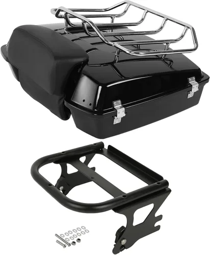Vista 16 de TCMT Juego de maletero picado de 10.7 pulgadas para Harley Touring 1997-2013 Road King Road Glide Street Glide Electra Glide Pack