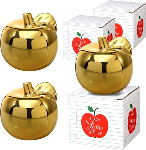 Vista 8 de Outus 1 Uds. Manzanas doradas, regalos de la semana de agradecimiento al profesor, regalos de cerámica, premio de manzana dorada para mujeres