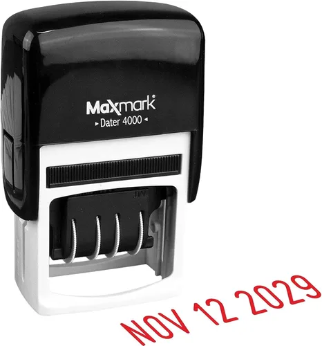 Vista 22 de MaxMark 2000 Dater - Sello de fecha autoentintado, color negro, paquete de 2