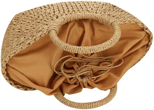 Vista 6 de Bolso de playa de verano para mujer, bolso de mano con asa superior, bolso de viaje de gran capacidad, bolso de mano tejido a mano, bolso grande