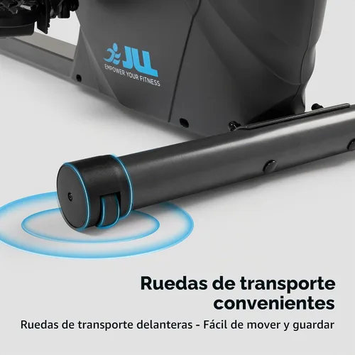 Vista 4 de JLL Smart Cross Trainer Bicicleta estática reclinada con ejercitadores de brazos, máquina estacionaria de resistencia magnética de 8 niveles, LCD