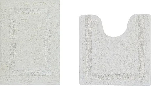 Vista 68 de Better Trends Alfombra de Inodoro en Forma de U Cubierta de Asiento de Inodoro de Lujo 100% Algodón Absorbente de Agua, Cubierta de Tapa Reversible