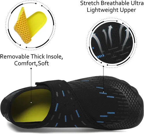 Vista 4 de Zapatos de agua para hombre y mujer, secado rápido, para natación, playa, piscina, calcetines de yoga para senderismo, caminar, buceo, surf