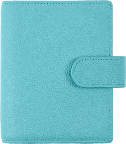 Vista 20 de A5 Funda de cuero para planificador de Hobonichi Cousin, Stalogy, Midori, Leuchtturm1917, y más - con presilla para bolígrafo, ranuras para Negro