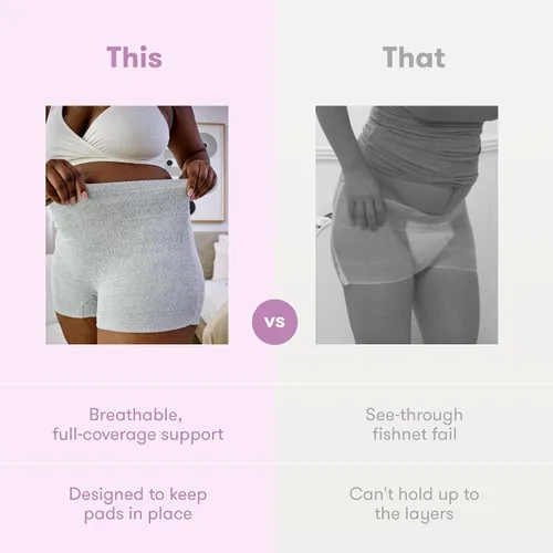 Vista 7 de Frida Mom Postpartum Underwear, Disposable Boyshort Panties, Seamless, Stretch Support, New Mom Essentials