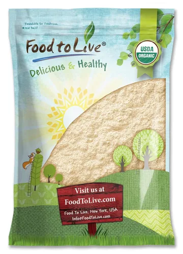 Vista 8 de Food to Live Harina orgánica de guisantes verdes, 5 libras, sin OMG, finamente molida, pura, cruda, cetogénica, nutritiva en polvo vegano a granel.