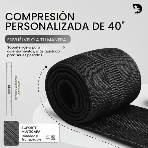 Vista 4 de DMoose Elbow Wraps for Weightlifting Men & Women (Pair) - 40'' Adjustable Elbow Strap for Gym Workout & Bench Press, Compression Support Wrap for